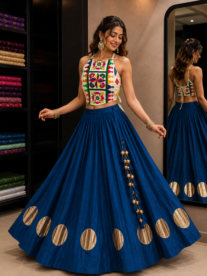 Premium Shisha Work Sleeveless Halter Blouse