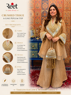 Golden Glow Crushed Tissue Peplum Set
