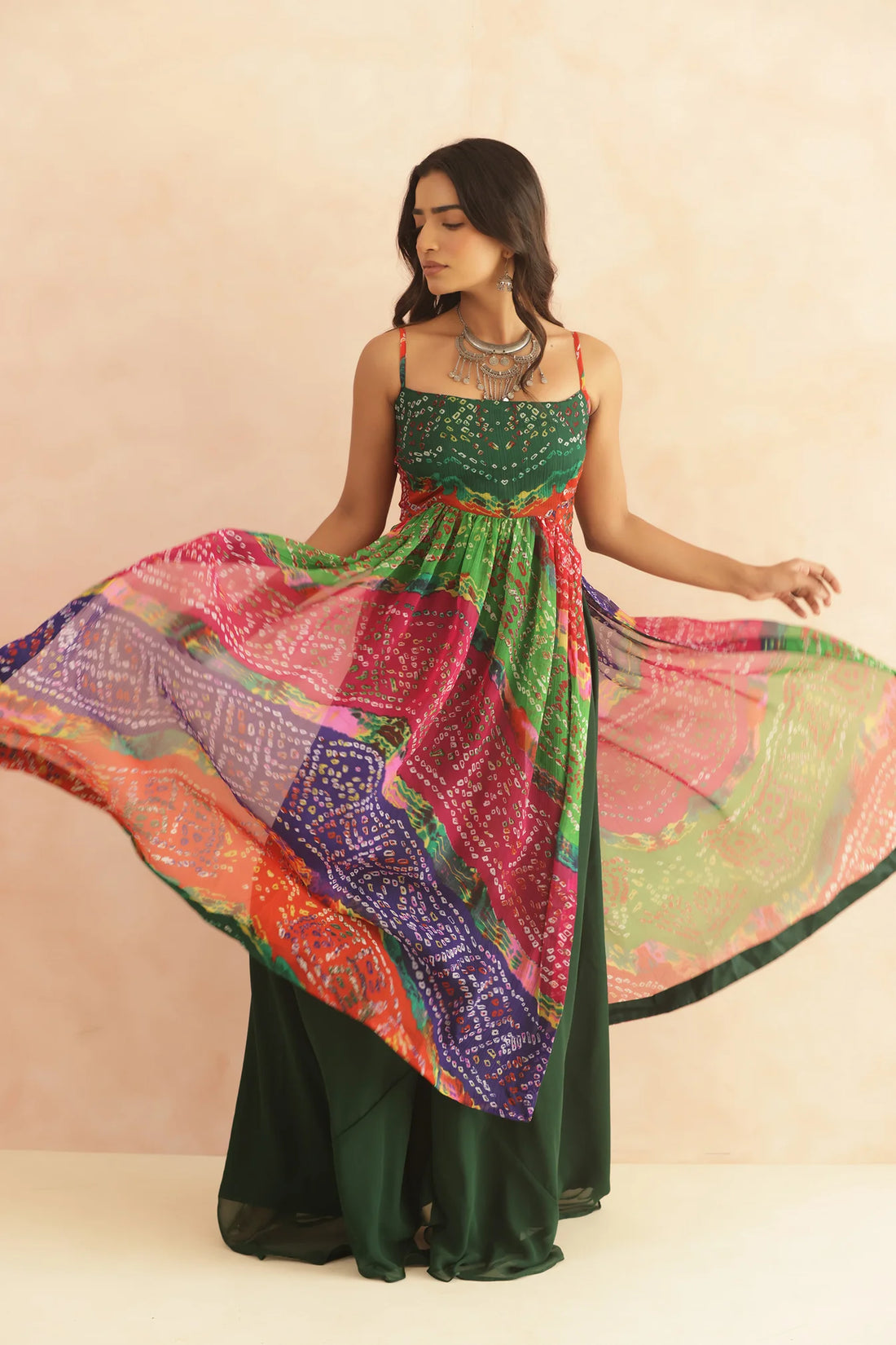 Royal Amethyst Bandhani Georgette Kurta Set