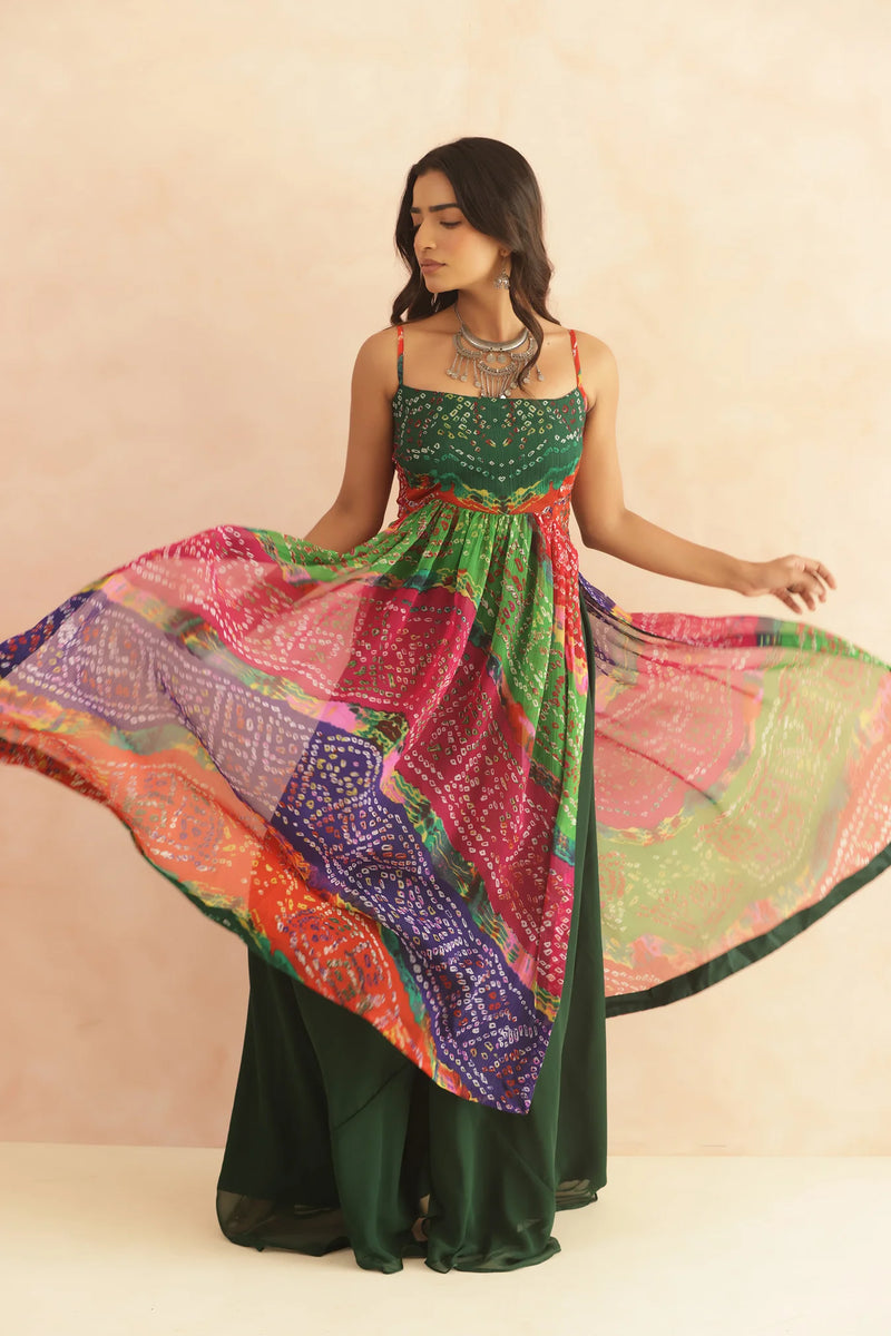 Royal Amethyst Bandhani Georgette Kurta Set