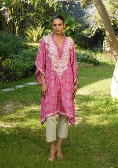 Sunheri Chikankari Luxe Kaftan Set