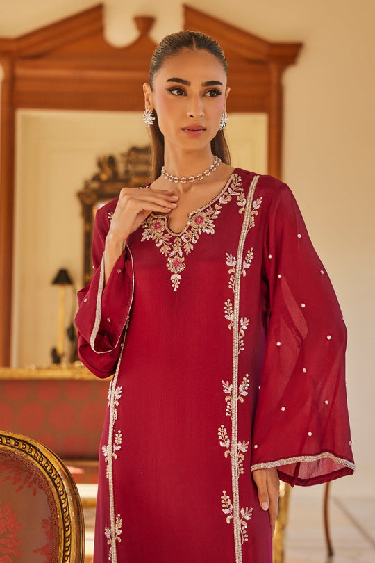 Afsana Pakistani Jalabiya Suit Set: Kaftan By Reet Lifestyle