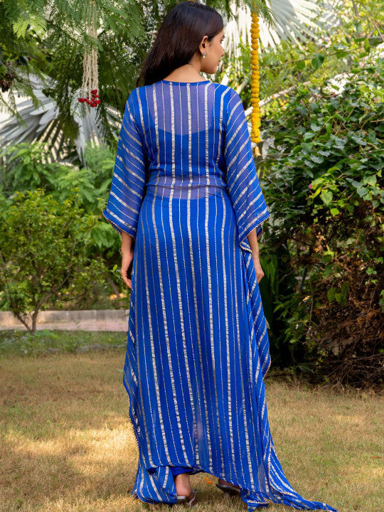 Laal Sitara Striped Kaftan Set