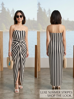 Stripes black black and white dress