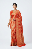 Orange Bandhej Bandhini Saree
