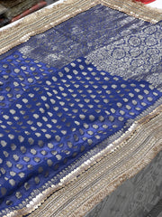 Blue Banarasi Georgette Lace Saree