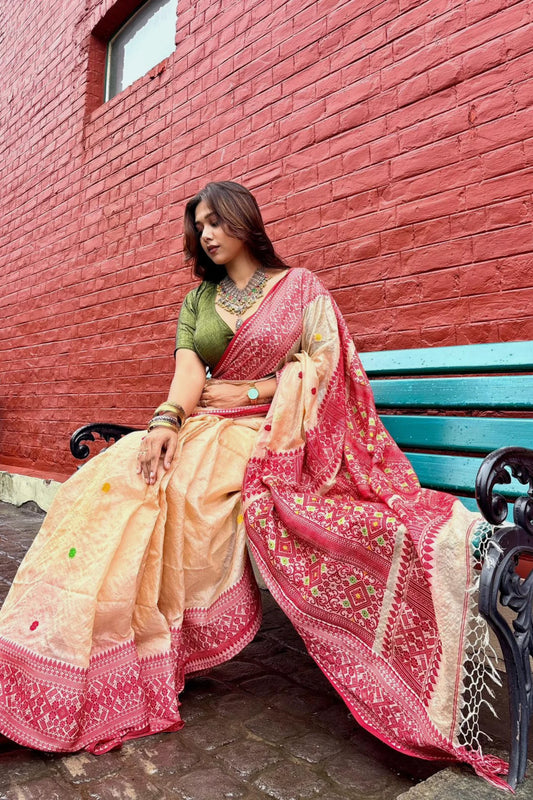 Jamdani Tussar Weave Saree