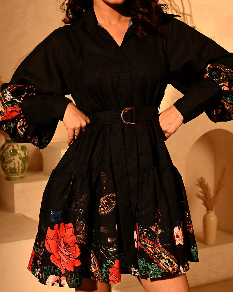 Cotton Rosy Frill Dress