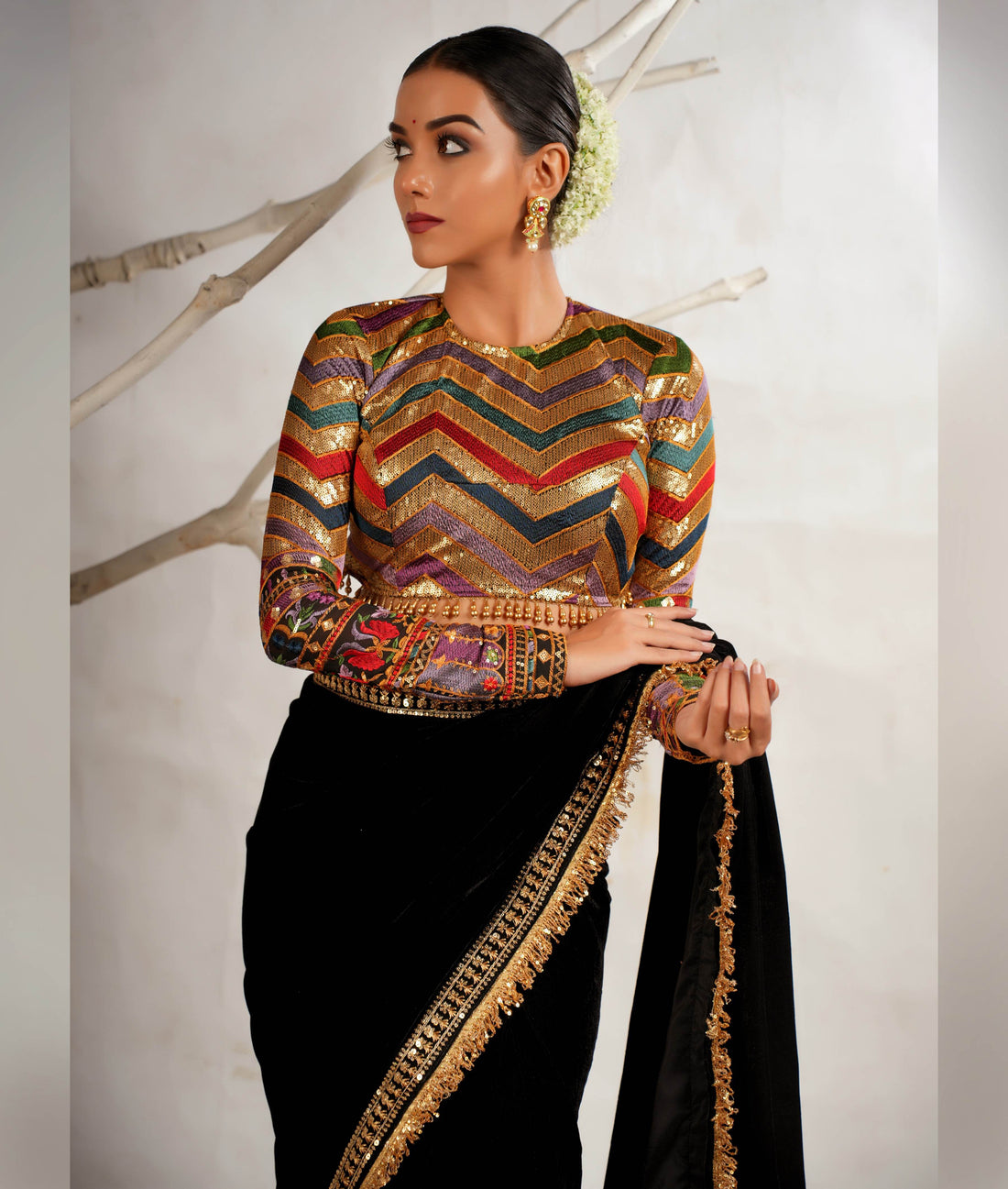 Complete evening saree set