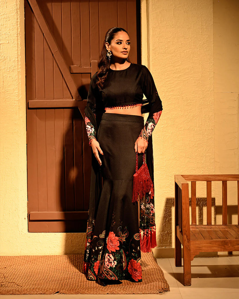 Cotton Rosy Lehenga Set