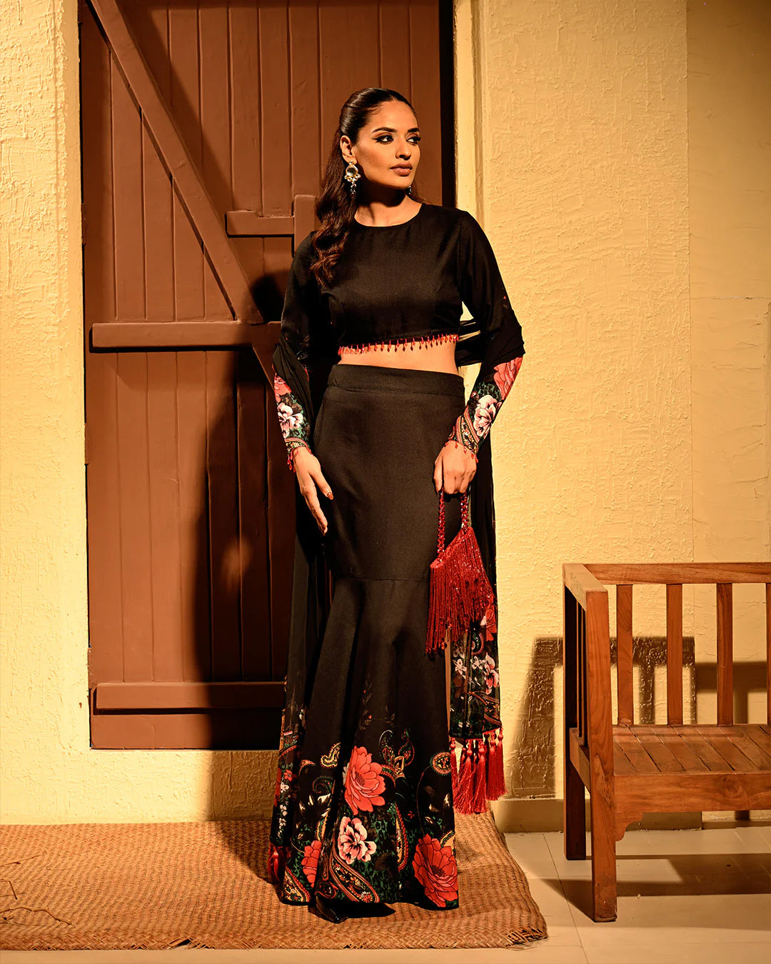 Cotton Rosy Lehenga Set