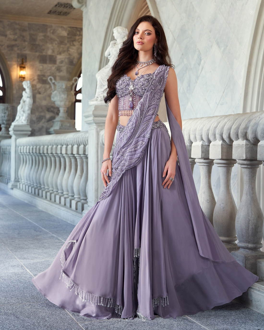 Elegant Indo Western Fusion Saree
