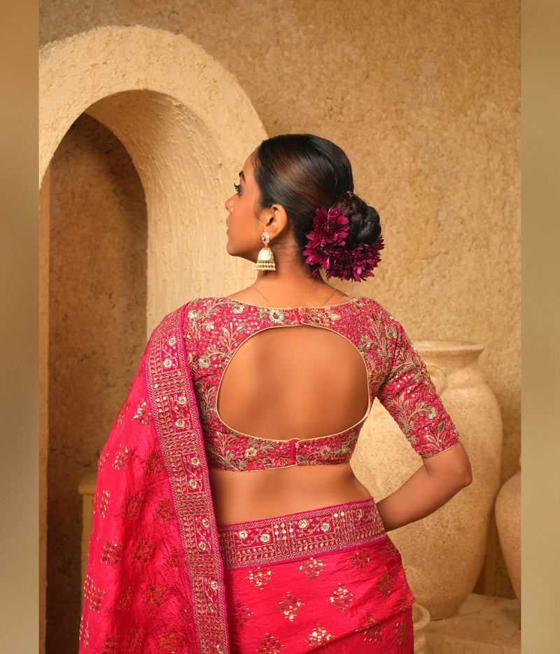 Golden zari and sequins work blouse