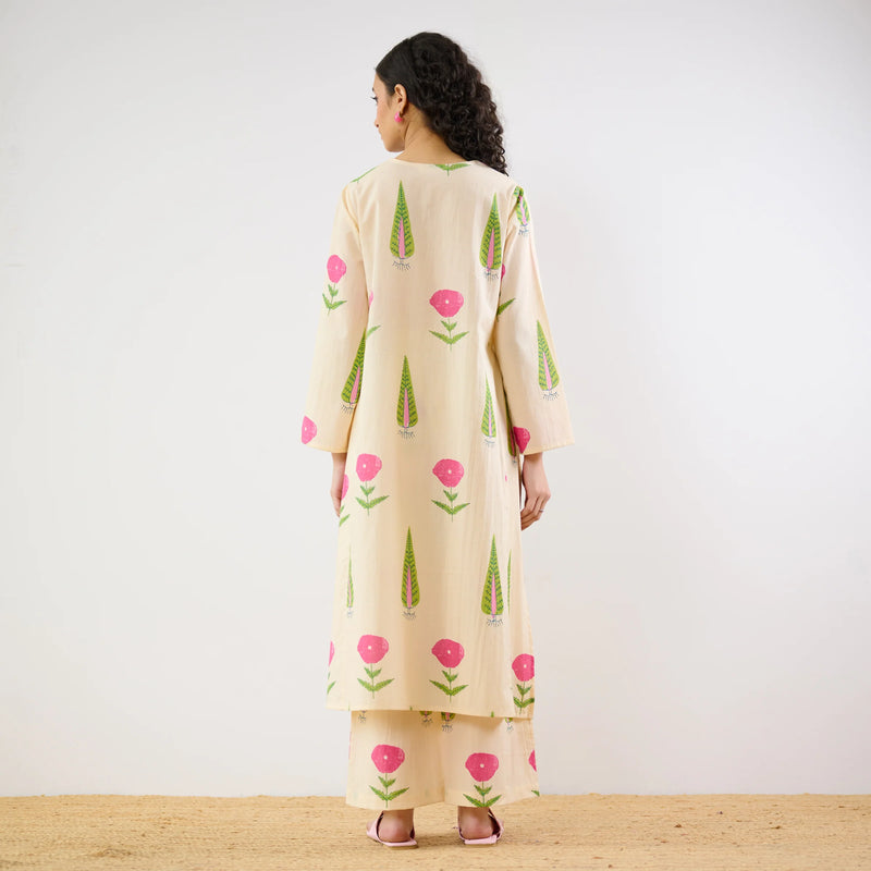 Begum’s Bagh Printed Co-ord Set in Baby Pink- By Reet Lifestyle