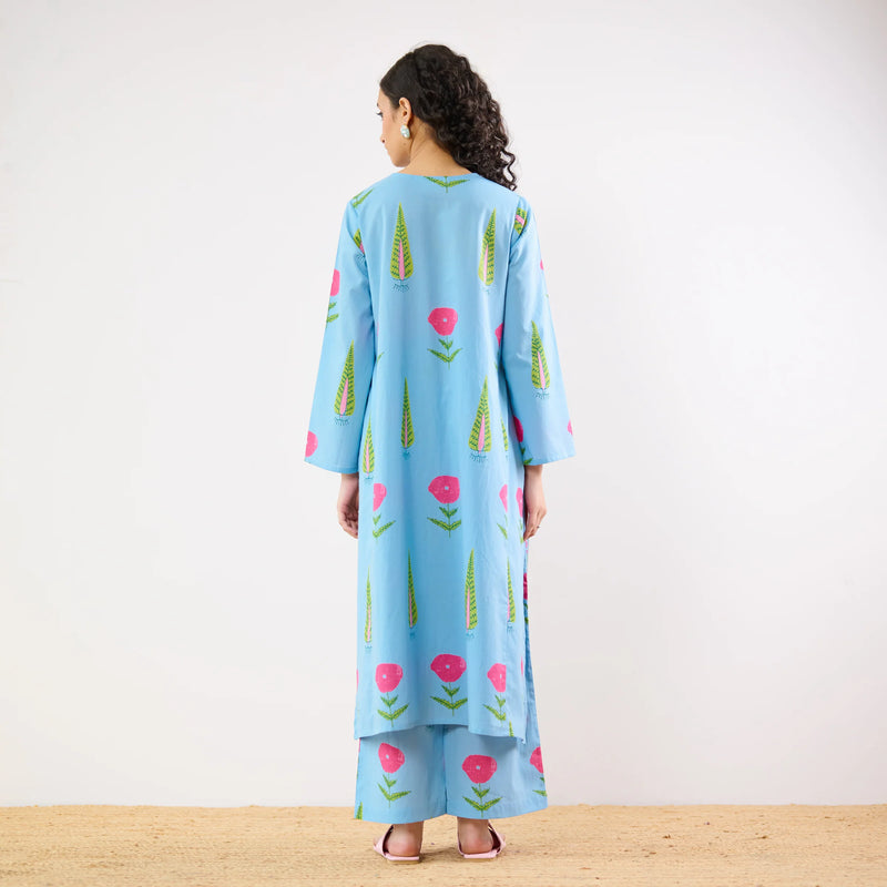 Begum’s Bagh Printed Co-ord Set in Baby Pink- By Reet Lifestyle