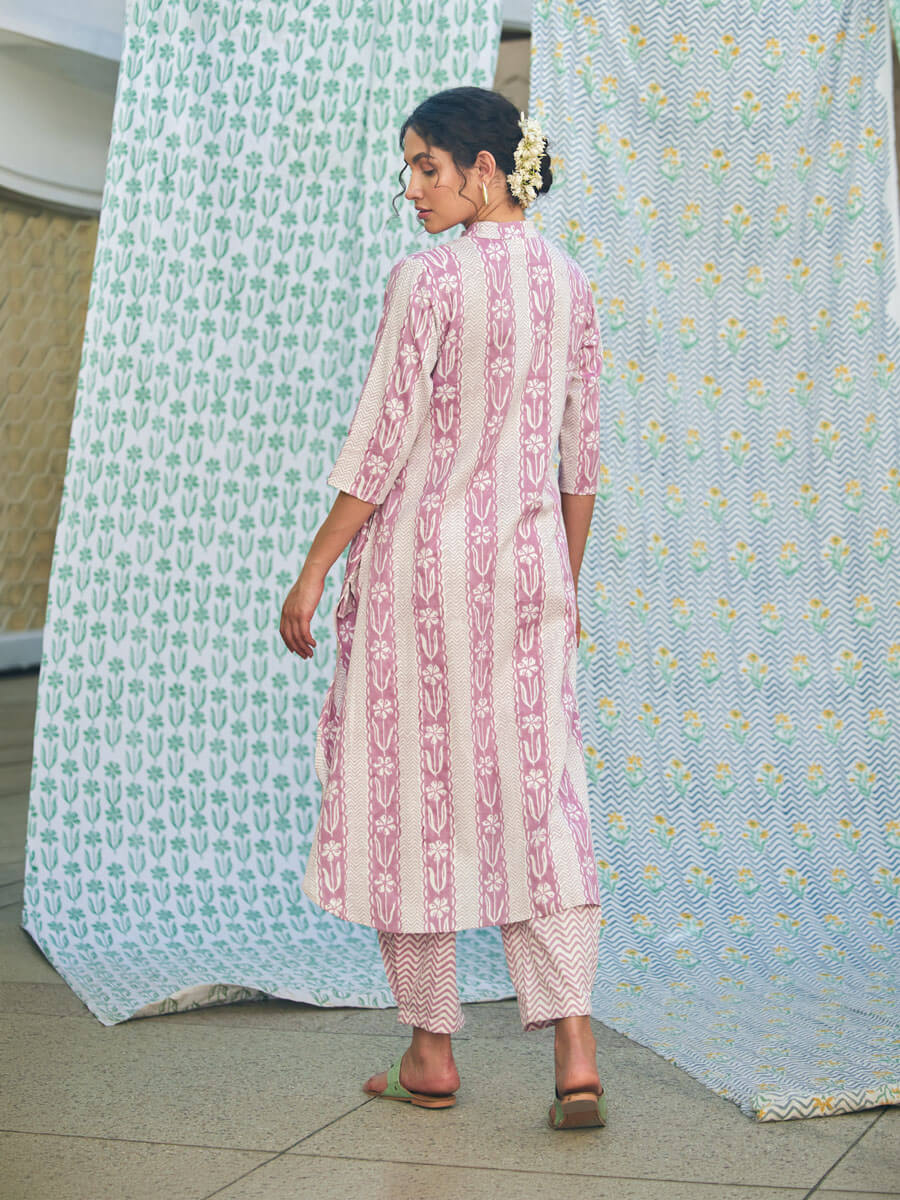 Cotton Kurta pink  & Pant Set- By Reet Lifestyle