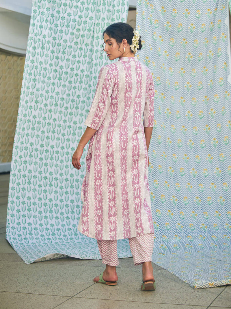Cotton Kurta pink  & Pant Set- By Reet Lifestyle