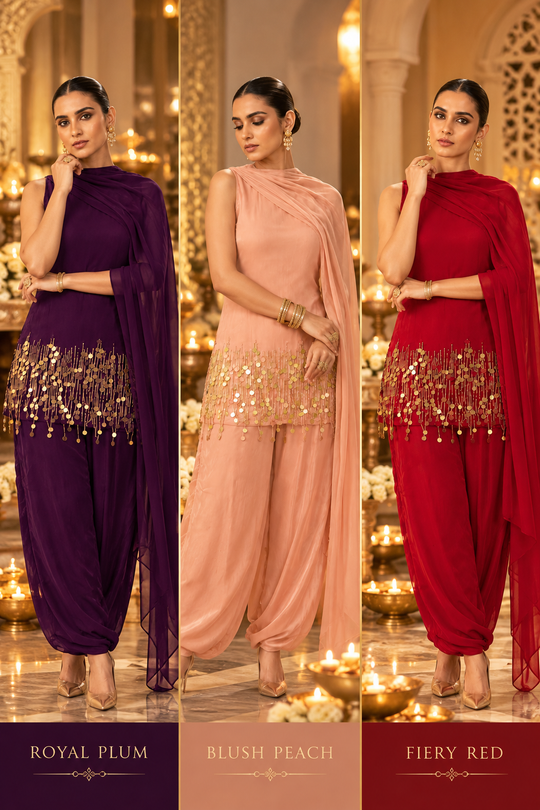 Jhilmil Relaxed wide-leg pants Kurti Set