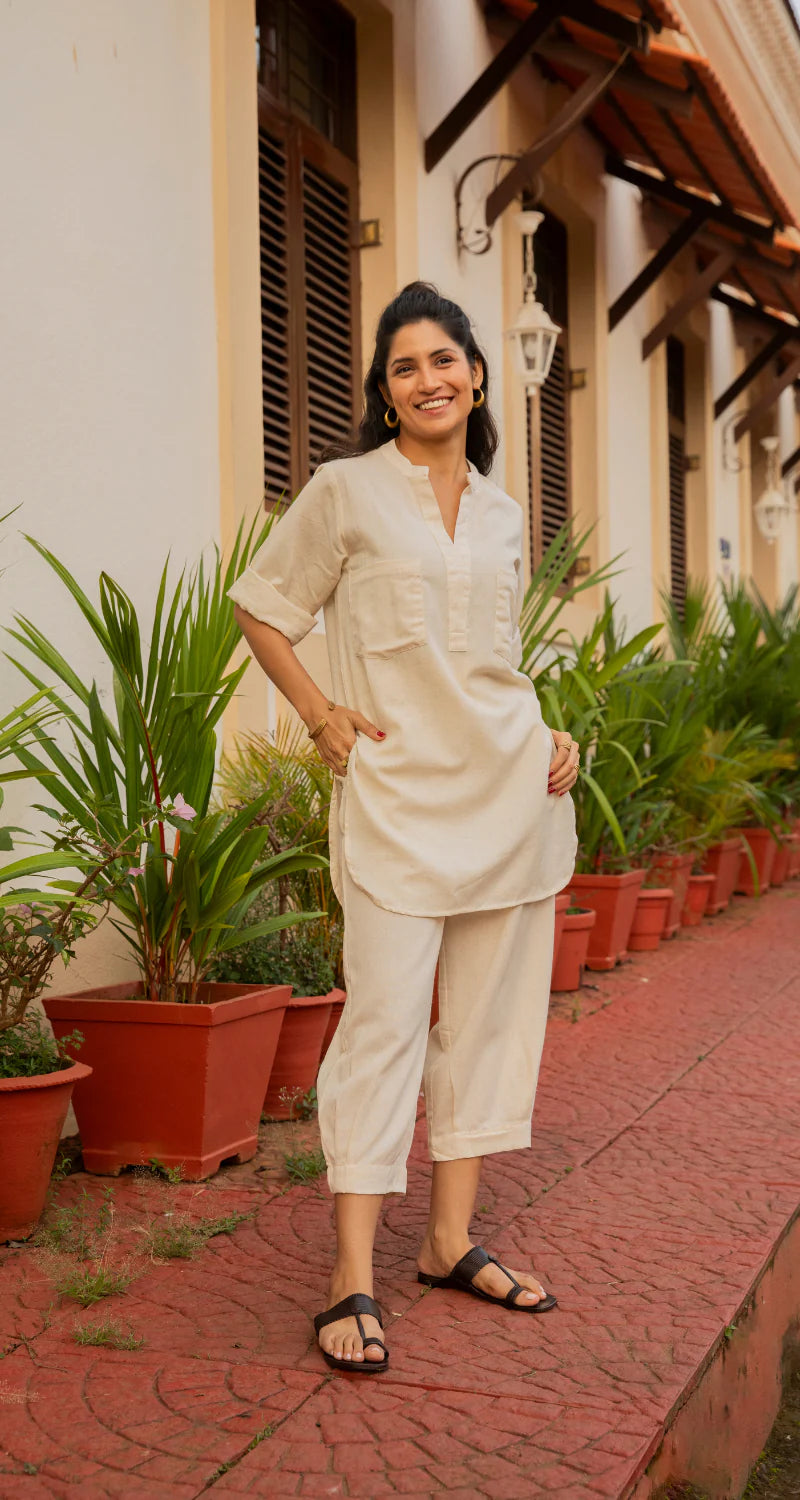 Relaxed Fit Off-White Set