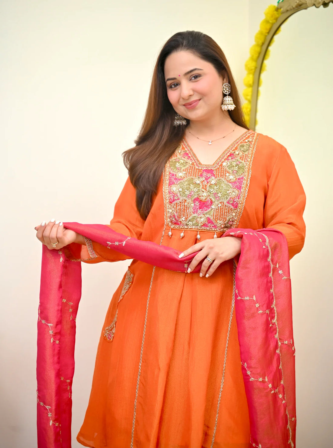 Saanjh Coral Handwork Suit Set
