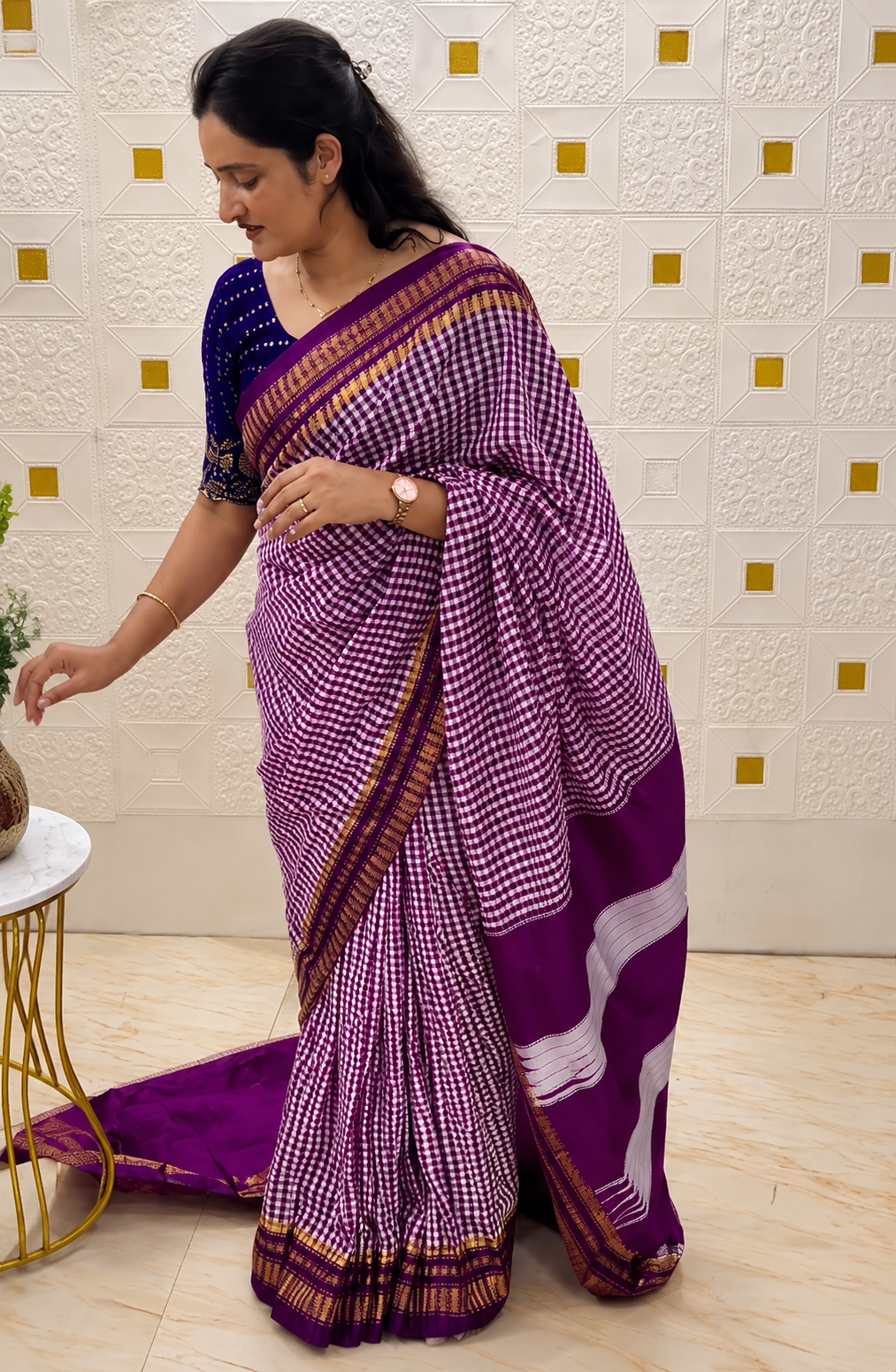 Dakshina Ikkal Zari Cotton Saree