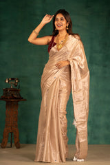 Moonlit Beige Tissue Mul Cotton Saree