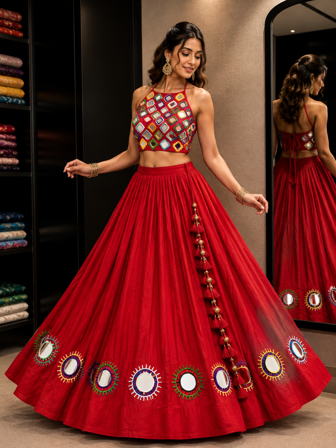 Premium Shisha Work Sleeveless Halter Blouse
