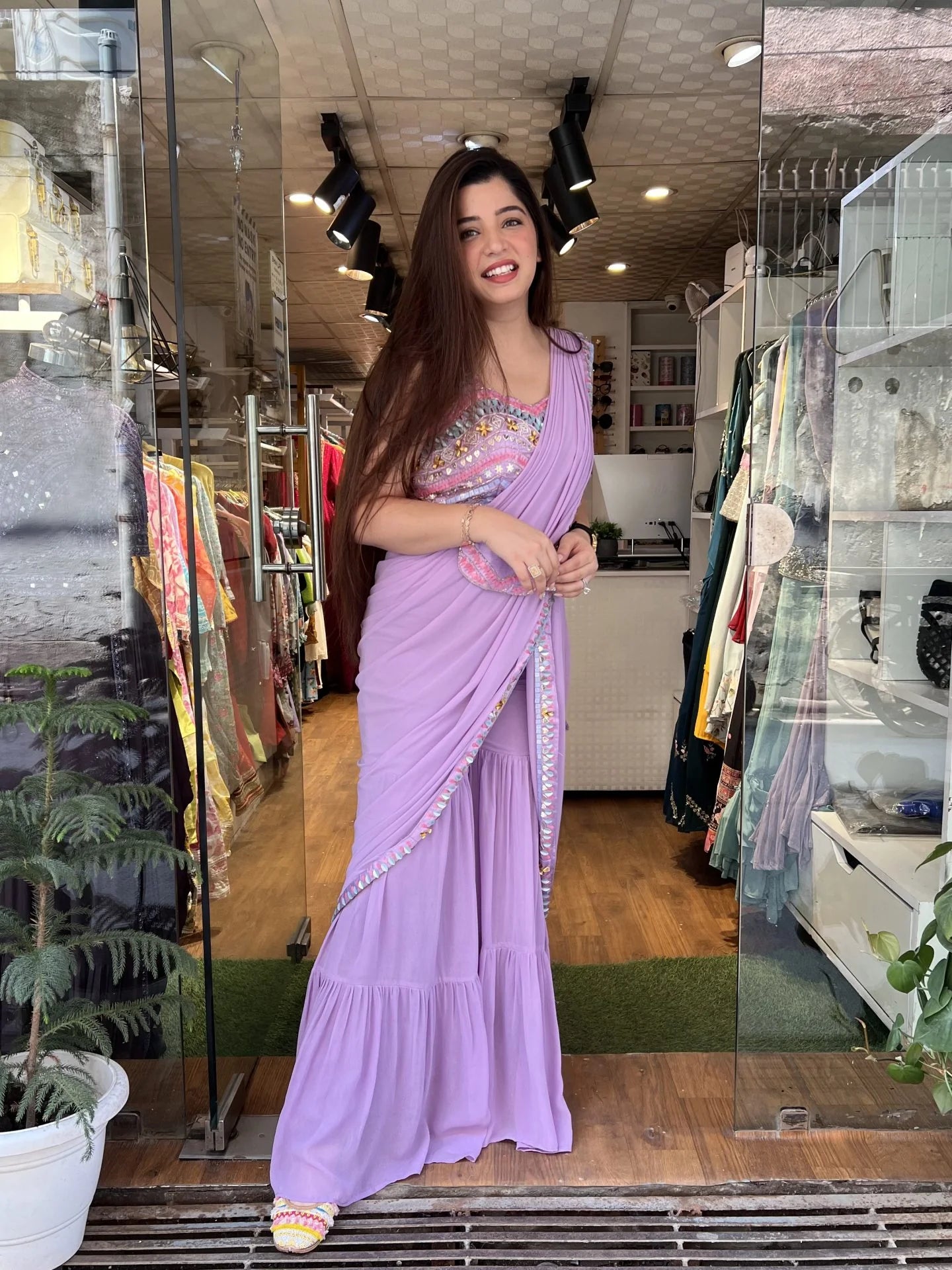 Mukti Embroidered Saree Sharara Set