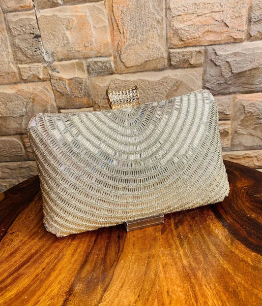Silver Elegant Clutch Bag
