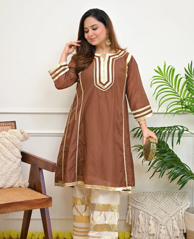 Zariya Aqua Festive A-Line Kurta Set