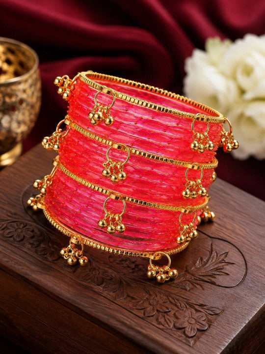 Rangrez Rainbow and Ghungroo Bangle Set