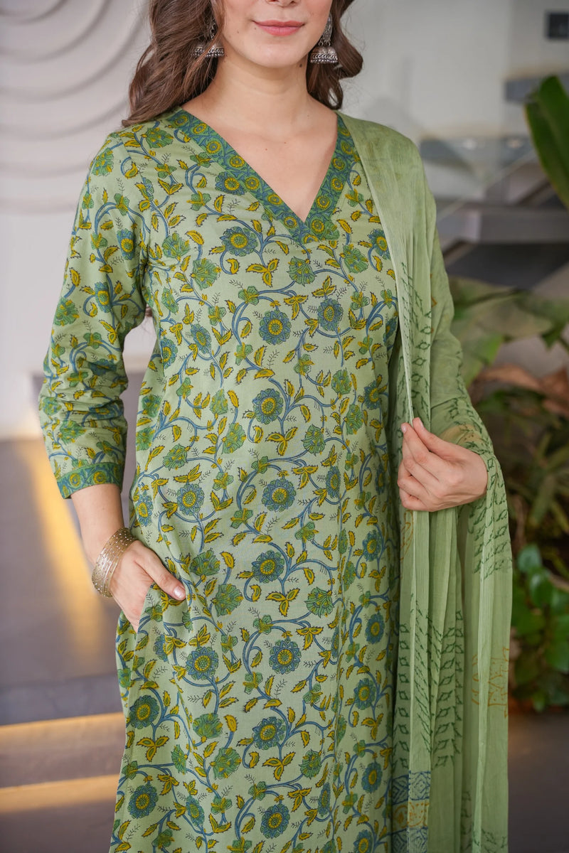 Seema Cotton Straight Suit Set- By Reet Lifestyle