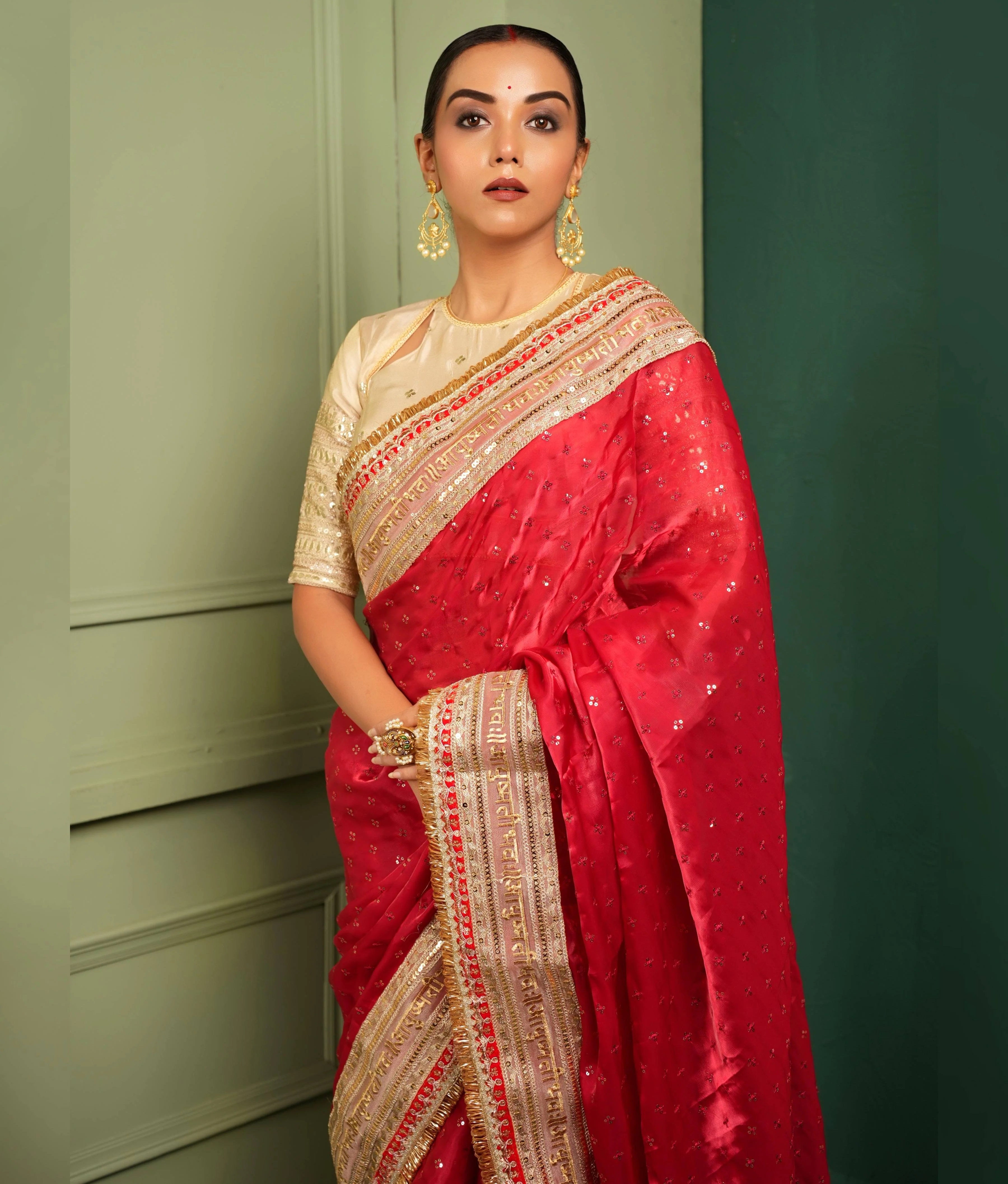 Zari and tassel detailing saree