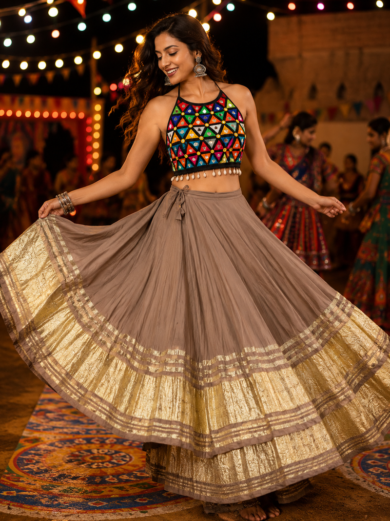 Pure Roman Cotton Silk 8+ Meter Flared Only Ethnic Skirt