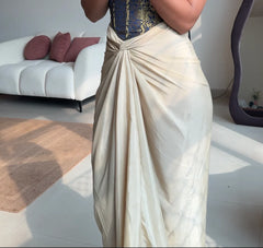 Light Beige Fusion Tie-Up Skirt