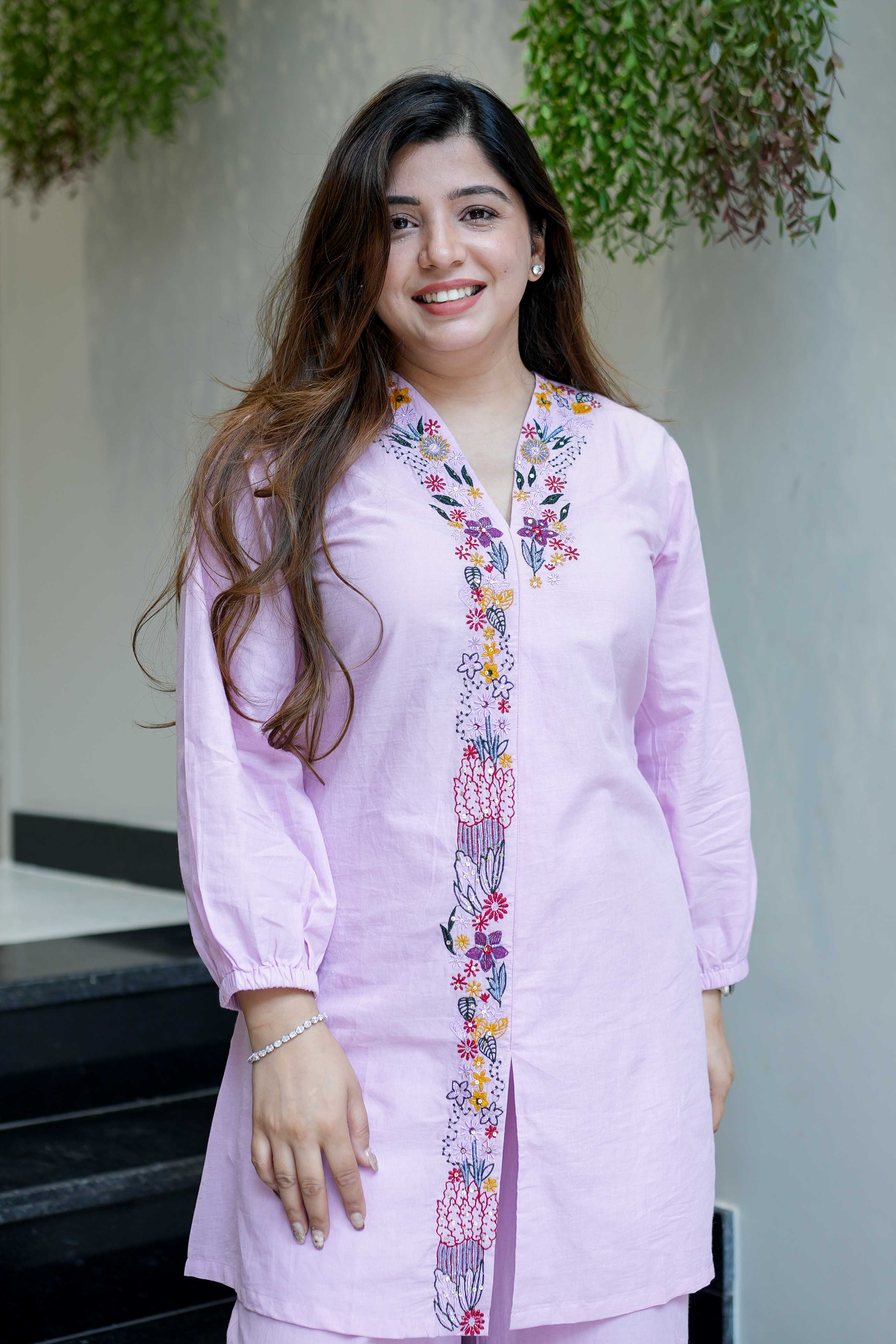 Vrinah Cotton Embroidered Coord Set
