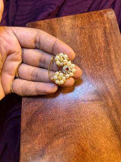 Paramparik Ruby Floral Nath – Gold Finish