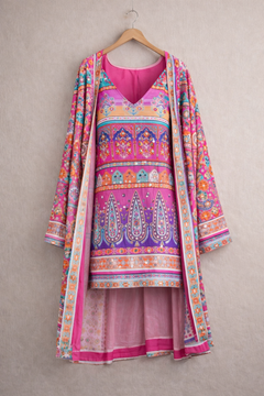 Rangrez Leher Dress & Shrug Setq