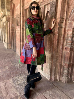 Autumn Pinot Noir Patola Silk Trench Coat