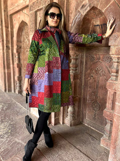 Autumn Pinot Noir Patola Silk Trench Coat
