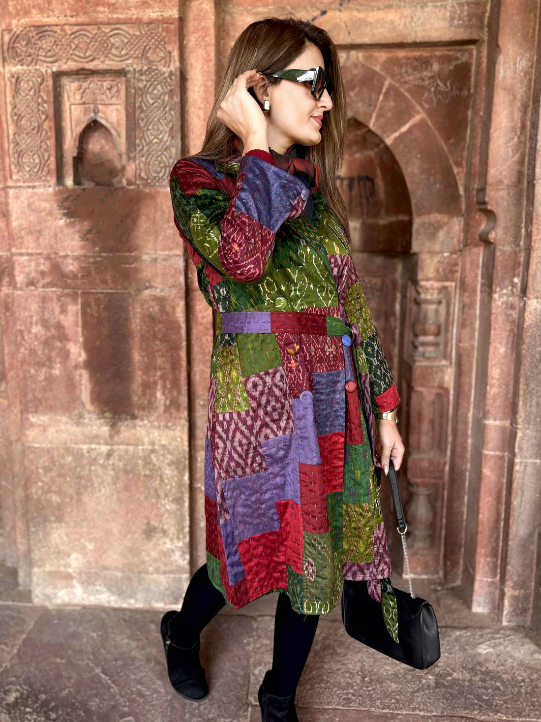 Autumn Pinot Noir Patola Silk Trench Coat