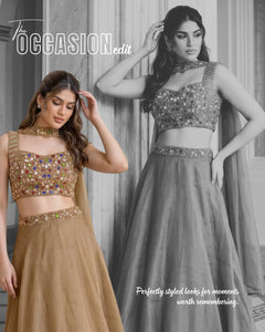 Champagne Gold Embellished Lehenga with dupatta