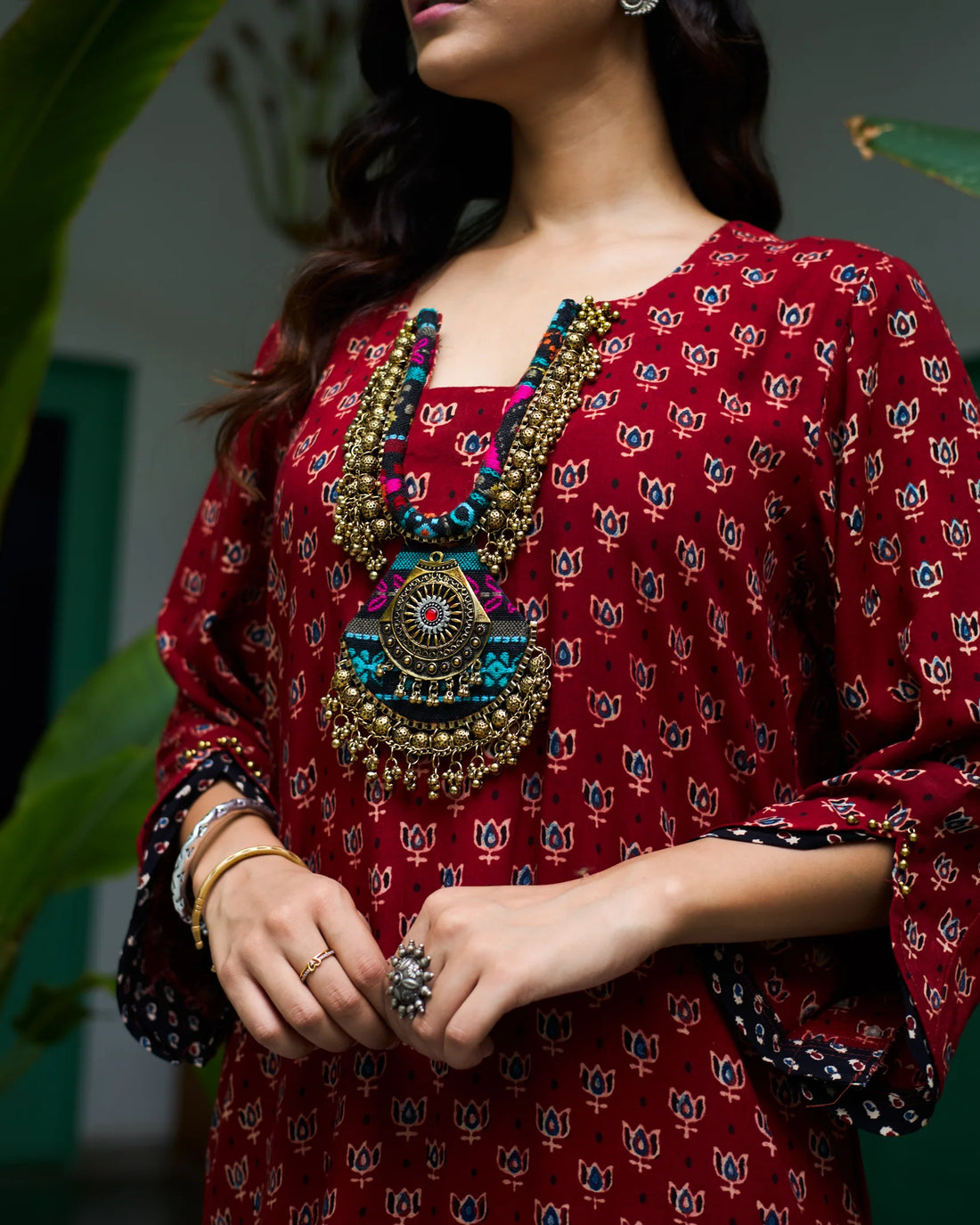 Jalaja Ajrakh Print Pure Cotton Kurta Set