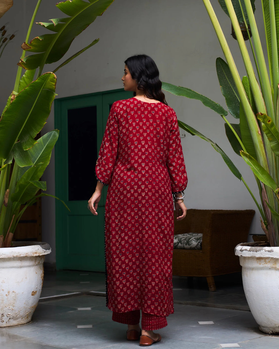 Jalaja Ajrakh Print Pure Cotton Kurta Set