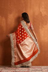 Amber Bridal Red Tissue Saree