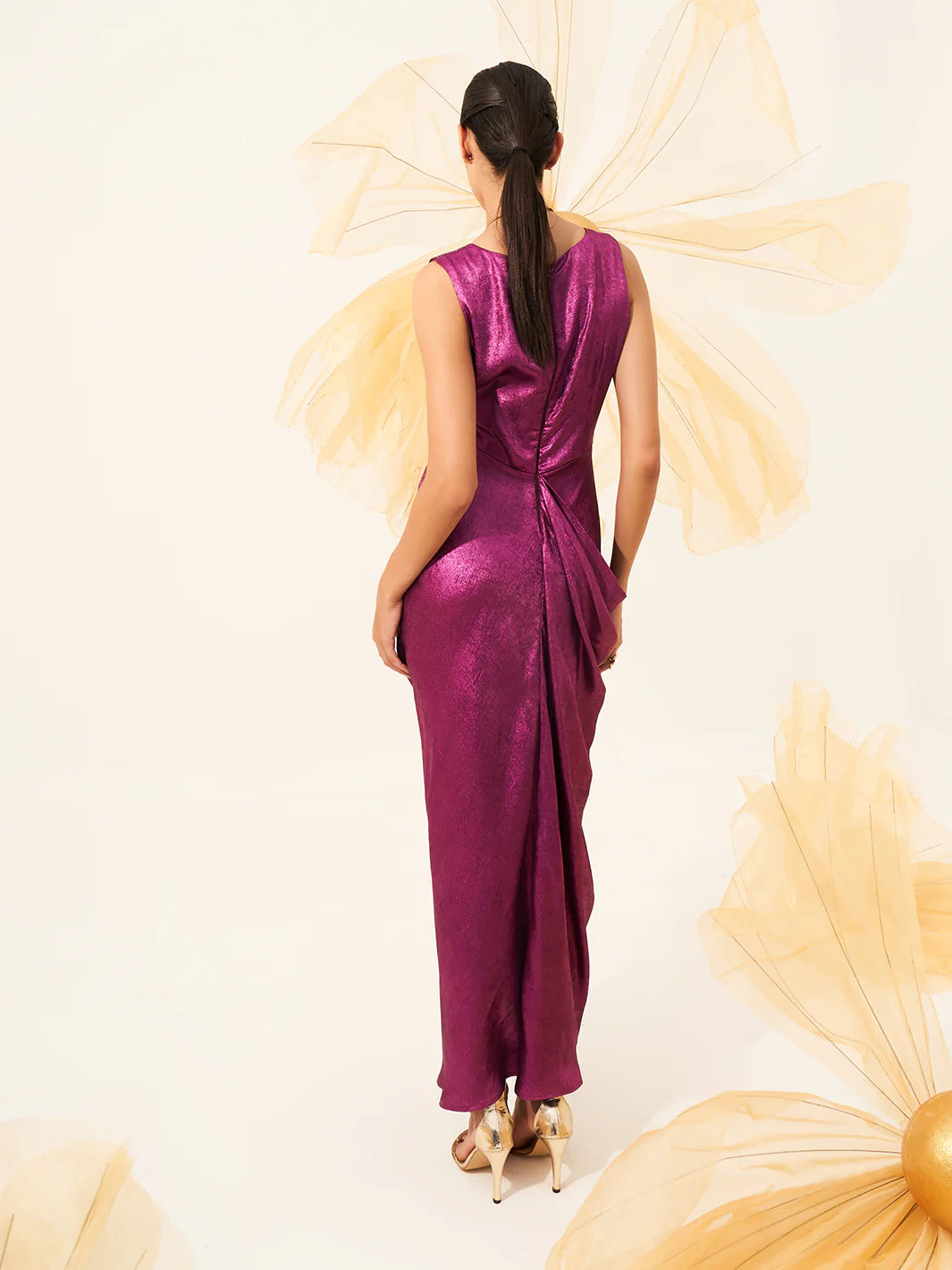purple evening gown