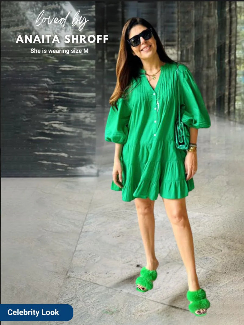 green midi dress