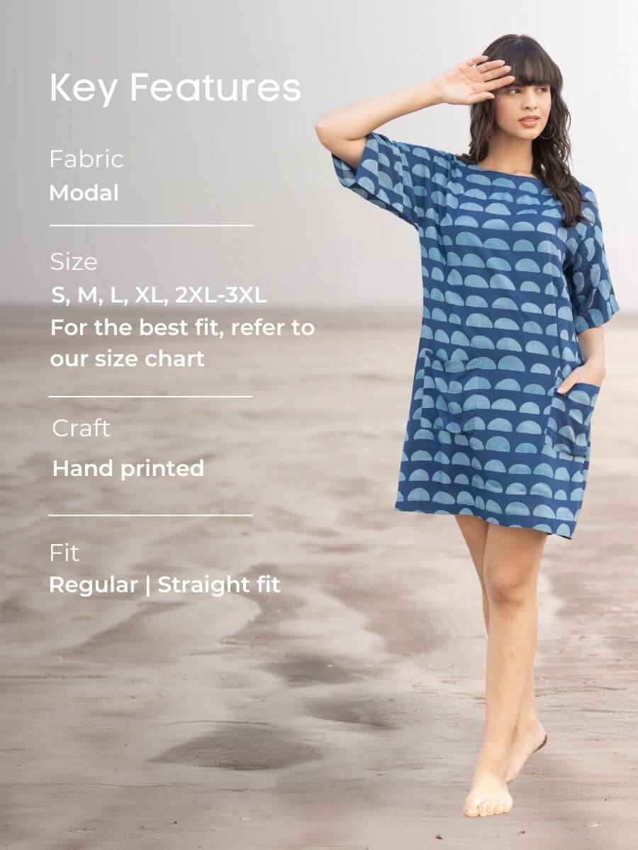 blue cotton dress