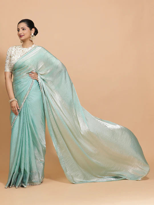 designer lace saree