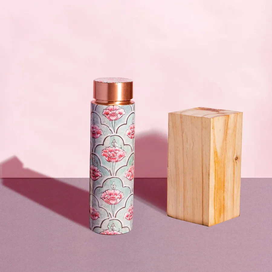 Blushing Floral Copper Water Bottle